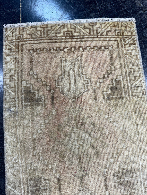 Turkish Mini Rug Oriental Hand Knotted Vintage Rug  1'3'' x  2'2'' #12064