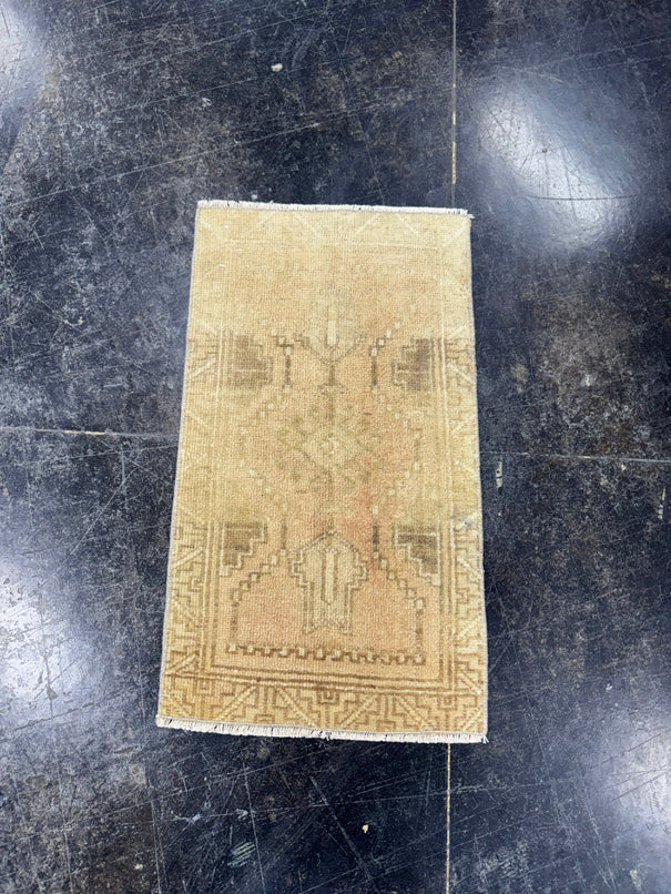 Turkish Mini Rug Oriental Hand Knotted Vintage Rug  1'3'' x  2'2'' #12064