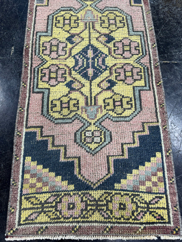 Turkish Mini Rug Oriental Hand Knotted Vintage Rug  1'6'' x  3'5'' #12052