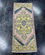 Turkish Mini Rug Oriental Hand Knotted Vintage Rug  1'6'' x  3'5'' #12052