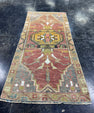 Turkish Mini Rug Oriental Hand Knotted Vintage Rug  1'6'' x  3'2'' #12053