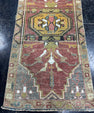 Turkish Mini Rug Oriental Hand Knotted Vintage Rug  1'6'' x  3'2'' #12053
