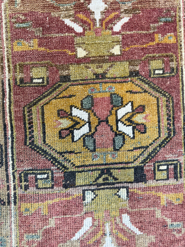 Turkish Mini Rug Oriental Hand Knotted Vintage Rug  1'6'' x  3'2'' #12053