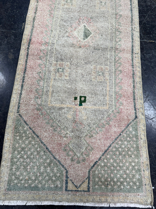 Turkish Mini Rug Oriental Hand Knotted Vintage Rug  1'6'' x  3'9'' #12054