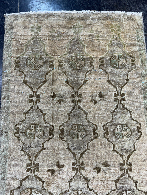 Turkish Mini Rug Oriental Hand Knotted Vintage Rug  1'8'' x  3'2'' #12055
