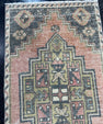 Turkish Mini Rug Oriental Hand Knotted Vintage Rug  1'8'' x  3'1'' #12056