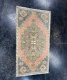Turkish Mini Rug Oriental Hand Knotted Vintage Rug  1'8'' x  3'1'' #12056