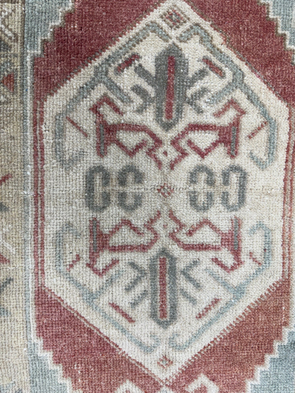 Turkish Mini Rug Oriental Hand Knotted Vintage Rug  1'6" x  3' #12046