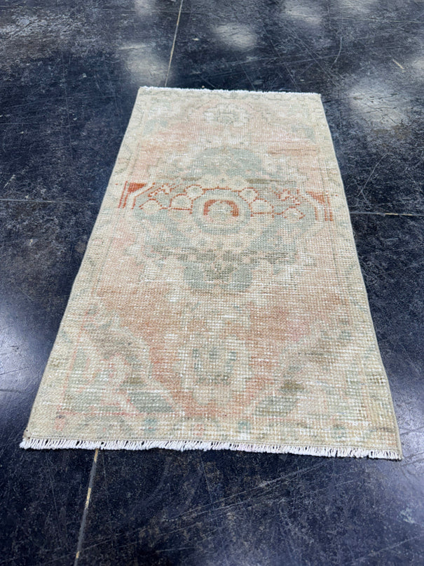 Turkish Mini Rug Oriental Hand Knotted Vintage Rug  1'6" x  2'8'' #12047