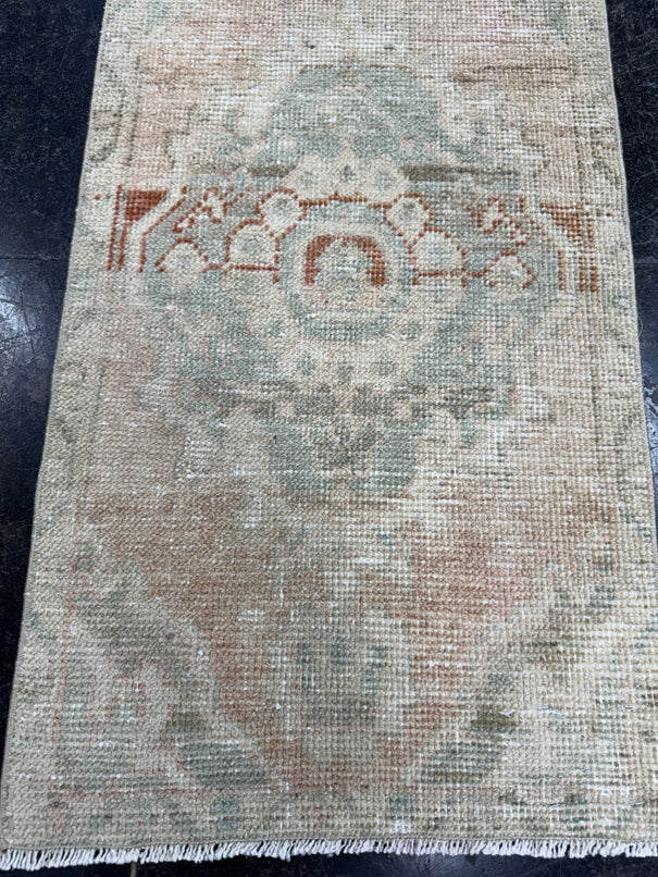 Turkish Mini Rug Oriental Hand Knotted Vintage Rug  1'6" x  2'8'' #12047