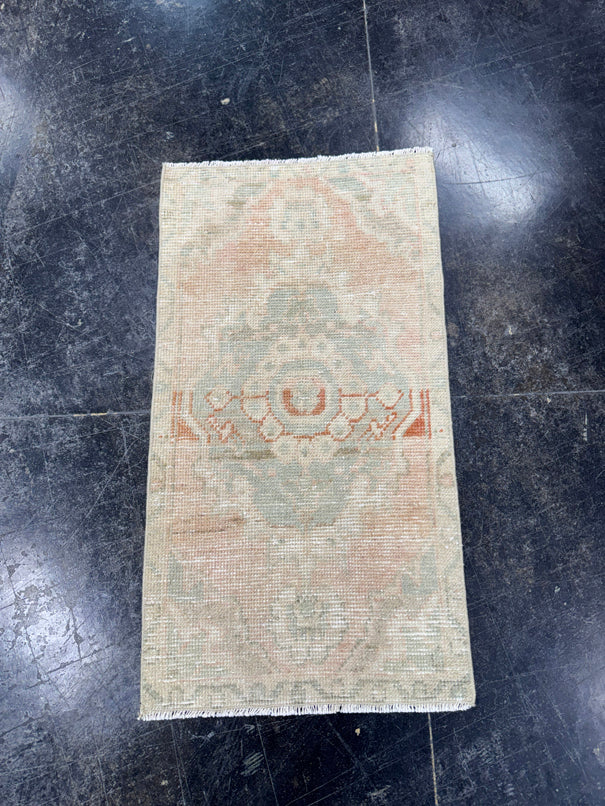 Turkish Mini Rug Oriental Hand Knotted Vintage Rug  1'6" x  2'8'' #12047