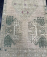 Turkish Mini Rug Oriental Hand Knotted Vintage Rug  1'7'' x  3'7'' #12049