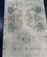 Turkish Mini Rug Oriental Hand Knotted Vintage Rug  1'7'' x  3'7'' #12049