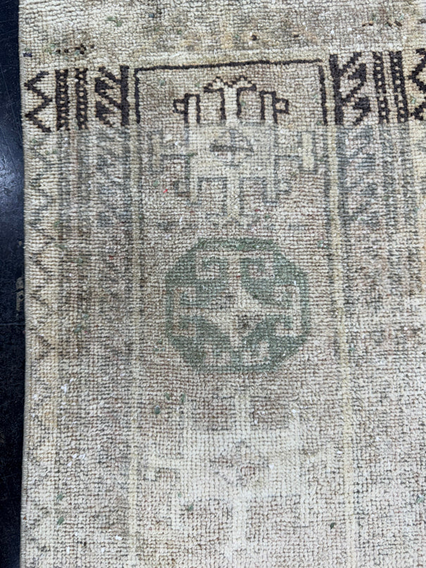Turkish Mini Rug Oriental Hand Knotted Vintage Rug  1'5'' x  3'1'' #12050