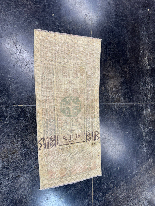 Turkish Mini Rug Oriental Hand Knotted Vintage Rug  1'5'' x  3'1'' #12050