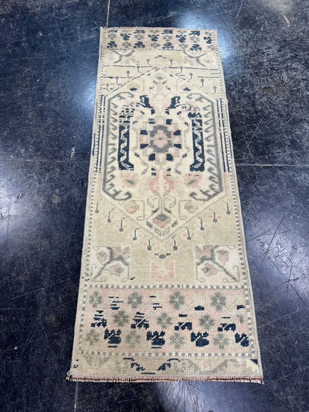 Turkish Mini Rug Oriental Hand Knotted Vintage Rug  1'3" x  3'3'' #12045