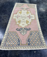 Turkish Mini Rug Oriental Hand Knotted Vintage Rug  1'7" x  3'5'' #12044