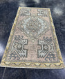 Turkish Mini Rug Oriental Hand Knotted Vintage Rug  1'8" x  3' #12043