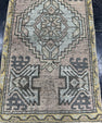 Turkish Mini Rug Oriental Hand Knotted Vintage Rug  1'8" x  3' #12043