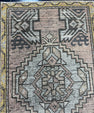 Turkish Mini Rug Oriental Hand Knotted Vintage Rug  1'8" x  3' #12043