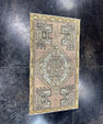 Turkish Mini Rug Oriental Hand Knotted Vintage Rug  1'8" x  3' #12043