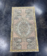 Turkish Mini Rug Oriental Hand Knotted Vintage Rug  1'8" x  3' #12043