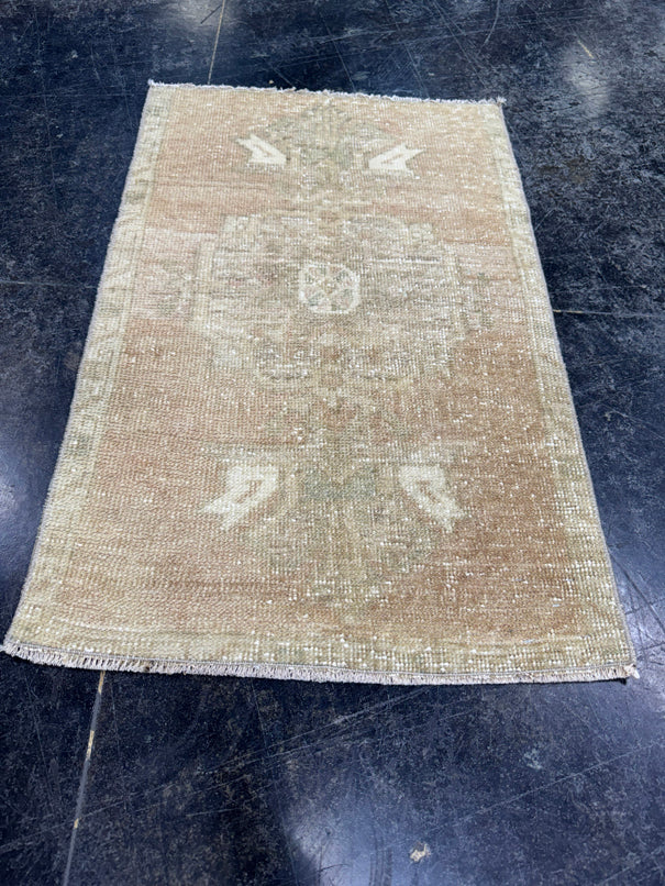 Turkish Mini Rug Oriental Hand Knotted Vintage Rug  1'9" x  2'9'' #12042