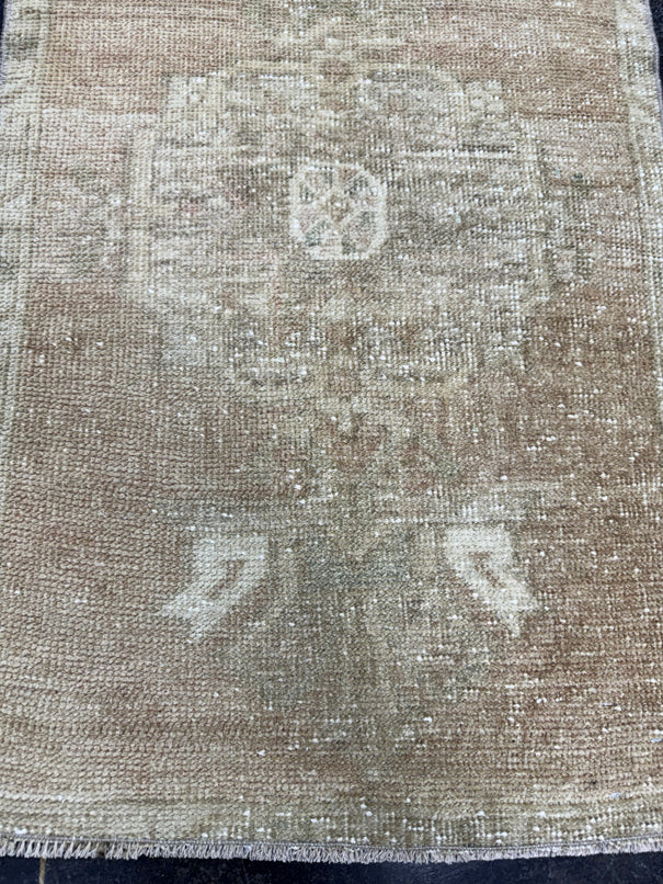 Turkish Mini Rug Oriental Hand Knotted Vintage Rug  1'9" x  2'9'' #12042