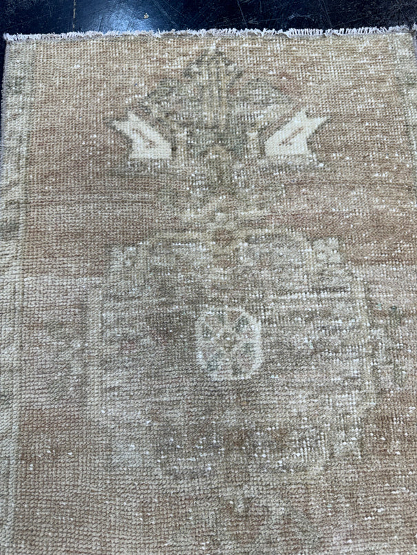Turkish Mini Rug Oriental Hand Knotted Vintage Rug  1'9" x  2'9'' #12042