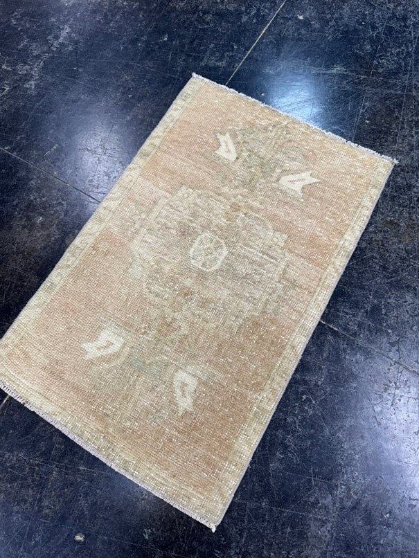 Turkish Mini Rug Oriental Hand Knotted Vintage Rug  1'9" x  2'9'' #12042