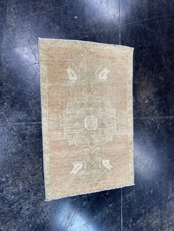 Turkish Mini Rug Oriental Hand Knotted Vintage Rug  1'9" x  2'9'' #12042