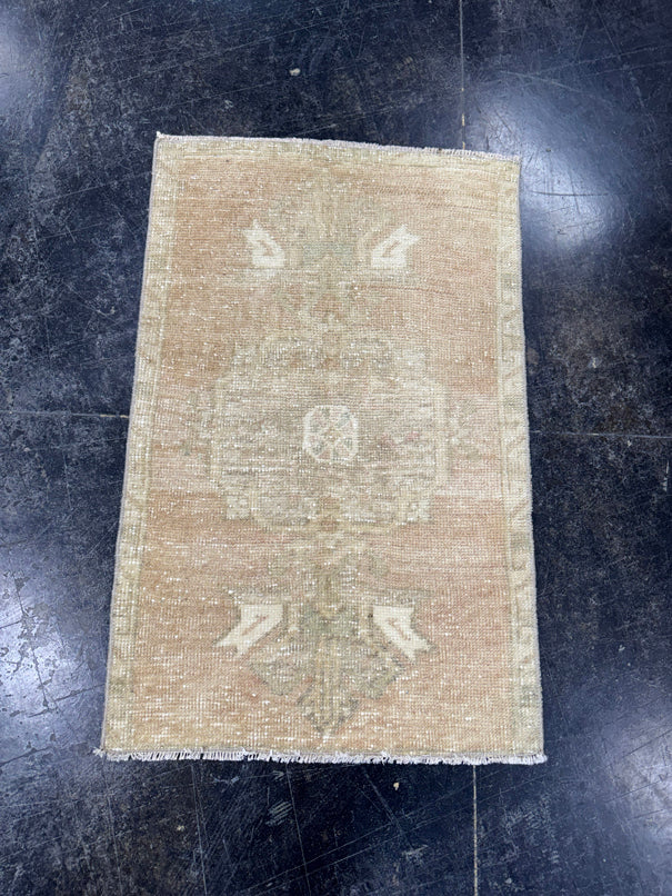 Turkish Mini Rug Oriental Hand Knotted Vintage Rug  1'9" x  2'9'' #12042