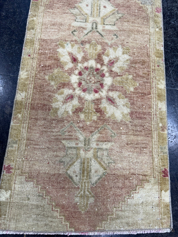 Turkish Mini Rug Oriental Hand Knotted Vintage Rug  1'6" x  2'11'' #12041