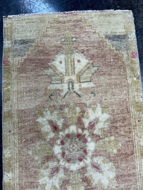Turkish Mini Rug Oriental Hand Knotted Vintage Rug  1'6" x  2'11'' #12041