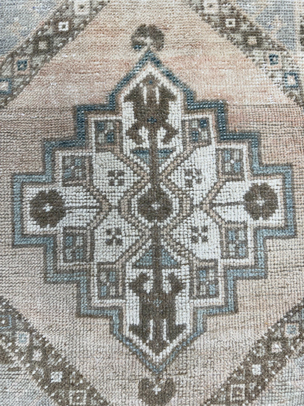 Turkish Mini Rug Oriental Hand Knotted Vintage Rug  1'7" x  2'11'' #12040