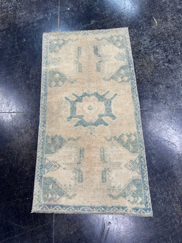 Turkish Mini Rug Oriental Hand Knotted Vintage Rug  1'9" x  3'4'' #12039