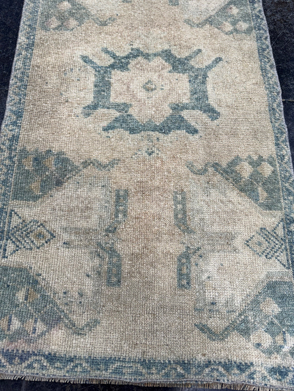 Turkish Mini Rug Oriental Hand Knotted Vintage Rug  1'9" x  3'4'' #12039