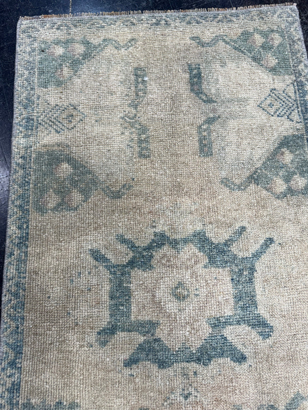 Turkish Mini Rug Oriental Hand Knotted Vintage Rug  1'9" x  3'4'' #12039