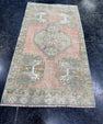 Turkish Mini Rug Oriental Hand Knotted Vintage Rug  1'8" x  3' #12038
