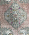Turkish Mini Rug Oriental Hand Knotted Vintage Rug  1'8" x  3' #12038
