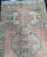 Turkish Mini Rug Oriental Hand Knotted Vintage Rug  1'8" x  3' #12038