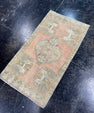 Turkish Mini Rug Oriental Hand Knotted Vintage Rug  1'8" x  3' #12038