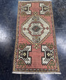 Turkish Mini Rug Oriental Hand Knotted Vintage Rug  1'6" x  2'11'' #12037