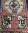 Turkish Mini Rug Oriental Hand Knotted Vintage Rug  1'6" x  2'11'' #12037