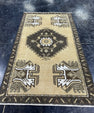 Turkish Mini Rug Oriental Hand Knotted Vintage Rug  1'7" x  2'8'' #12036