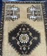 Turkish Mini Rug Oriental Hand Knotted Vintage Rug  1'7" x  2'8'' #12036