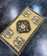 Turkish Mini Rug Oriental Hand Knotted Vintage Rug  1'7" x  2'8'' #12036