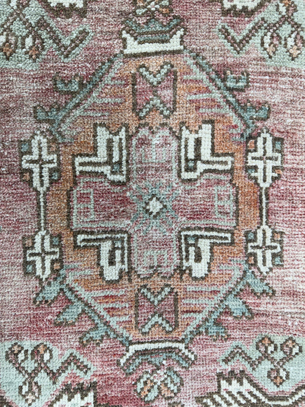 Turkish Mini Rug Oriental Hand Knotted Vintage Rug  1'7" x  2'10'' #12035