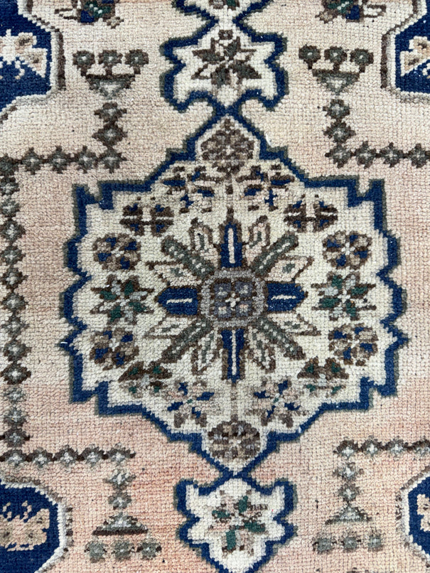 Turkish Mini Rug Oriental Hand Knotted Vintage Rug  1'10" x  3'5'' #12034