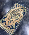Turkish Mini Rug Oriental Hand Knotted Vintage Rug  1'10" x  3'5'' #12034